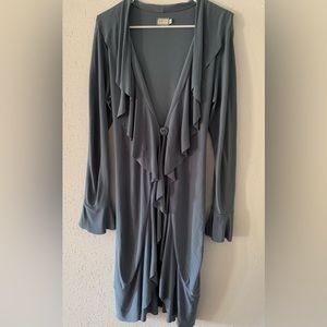 NWOT! Blue/Gray Size 10 Long Beautiful Flowing Cardigan